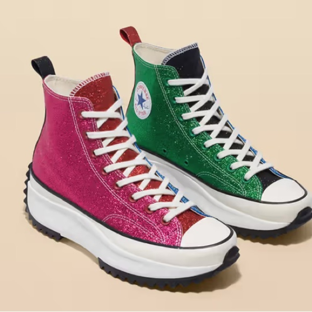 JW Anderson Converse High Top Platform Sneakers in Pink & Green - NWT Rare!